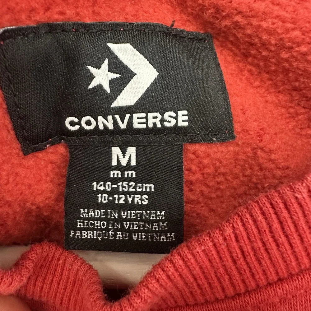 Converse Chuck Taylor All Star Kids Red Logo Pullover Sweatshirt M Crew Neck